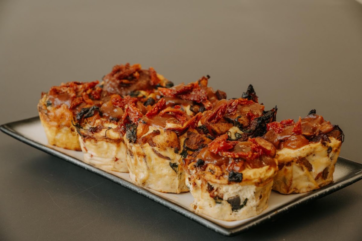Tray of freshly baked frittatas